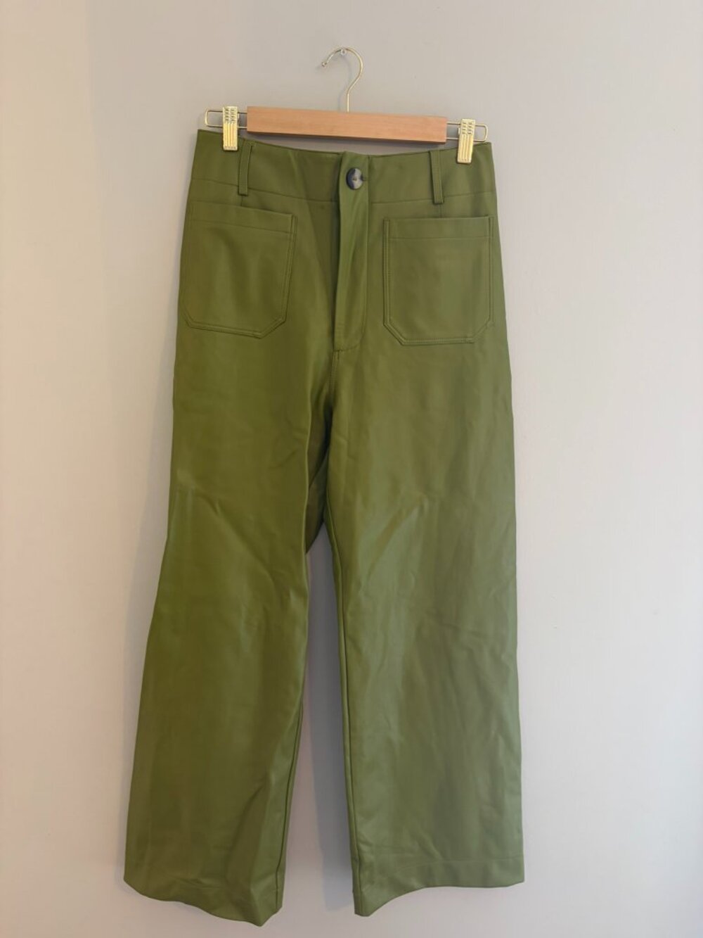 Maeve Anthropologie Colette Wide Leg Pants Olive Green Size 28T